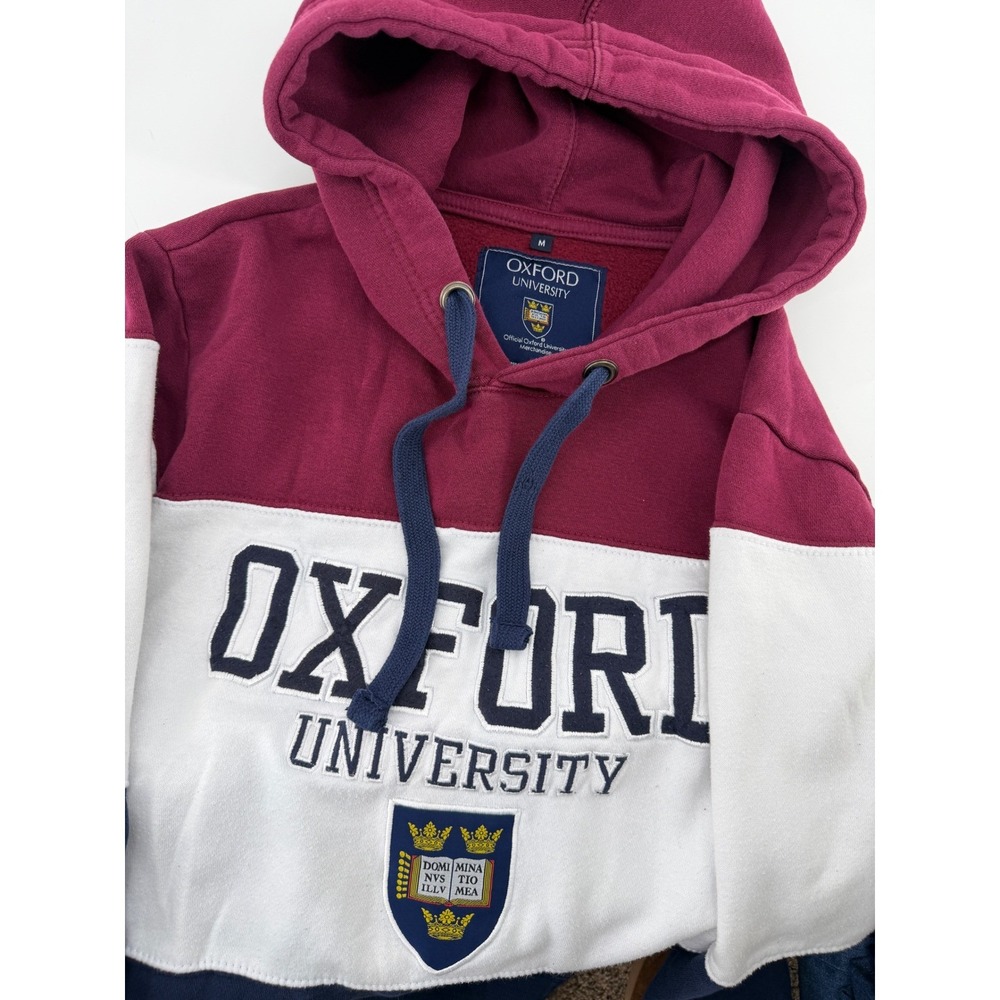 Oxford University Official Merchandise Mens Colorblock Hoodie Burgundy‎ Navy Med